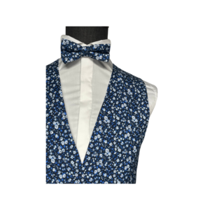 Gilet cérémonie liberty bleu