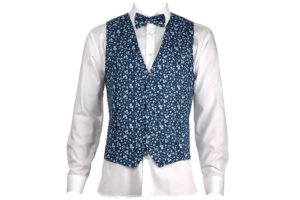 Cette image représente un gilet de cérémonie liberty bleu marine
