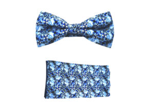 Noeud papillon pochette bleu