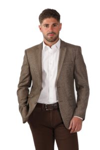 Cette image représente une veste marron pied de puce