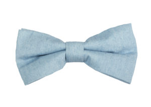 Cette image représente un noeud papillon bleu ciel