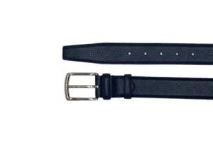 Ceinture homme bleue en véritable cuir de vachette lézard