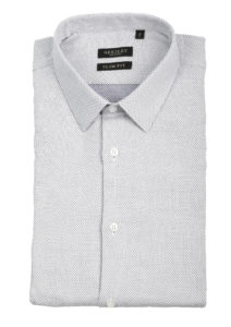 Chemise gris fil bleu