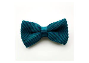 Noeud papillon tricot bleu turquoise