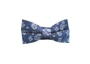 Noeud papillon bleu fleuri