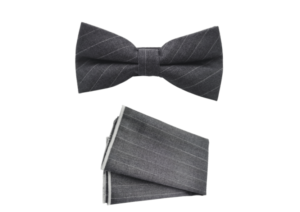 Noeud pochette gris rayures