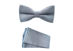 Noeud pochette bleu gris
