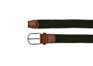 Ceinture homme tressée vert empire