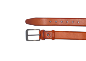 Ceinture homme fauve orangée en cuir