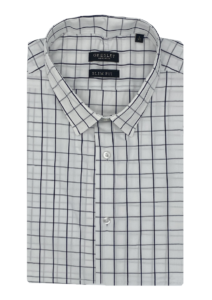 Chemise homme slim fit blanche à carreaux