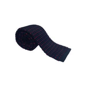 Cravate homme tricot noire à motifs rouges