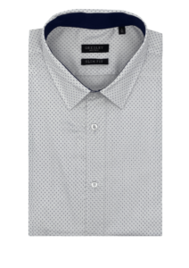 Chemise homme slim fit blanche à losange bleu