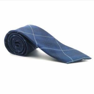 Cravate homme bleu tartan