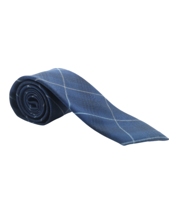 Cravate homme bleu tartan