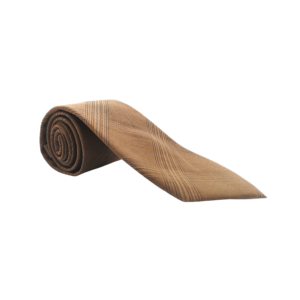 Cravate camel tartan coton
