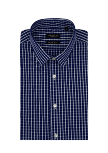 Chemise homme slim fit bleu à carreaux