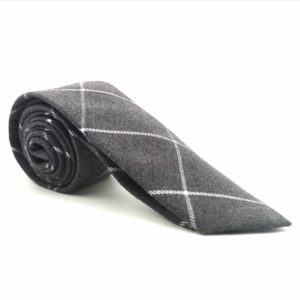 Cravate homme gris anthracite à carreaux