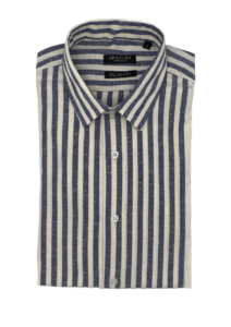 Chemise homme slim fit blanc naturel à rayures