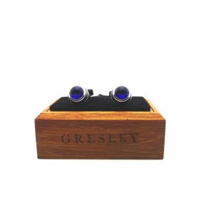 Boutons manchettes ronds bleus