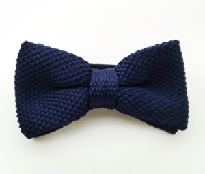 Noeud papillon tricot bleu marine