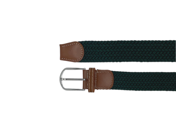 Ceinture homme tressée vert impérial