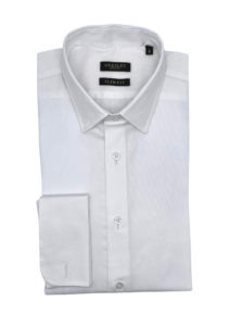 Chemise slim fit homme blanche poignets mousquetaires