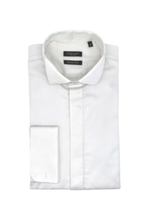 Chemise slim fit homme blanche col cassé