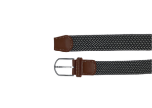 Ceinture homme tressée argenté