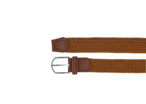 Ceinture homme tressée cognac