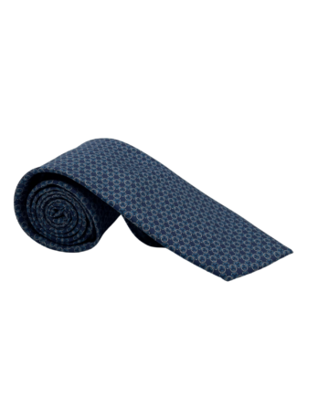 Cravate homme en soie bleu gris à motifs cotte de maille