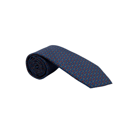 Cravate homme en soie bleu électrique à motifs
