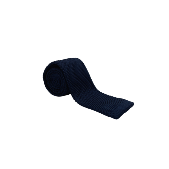 Cravate homme tricot bleu marine