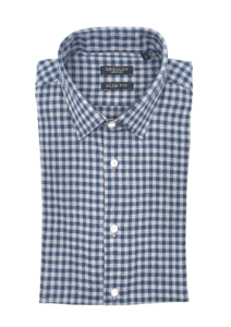 Chemise homme slim fit à carreaux bleu et gris