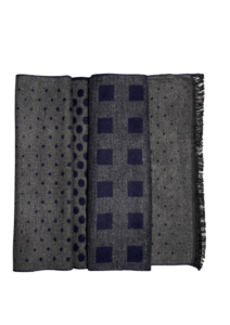 Écharpe motifs bleu marine
