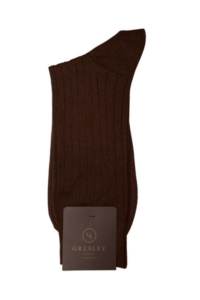 Chaussettes homme marron fil d'Ecosse