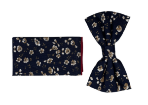 Noeud papillon et pochette de costume bleu nuit liberty