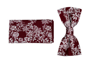 noeud papillon pochette costume grenat liberty