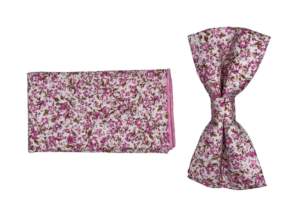 noeud papillon pochette costume rose liberty