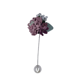 Boutonnière fleur rose parme