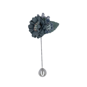 Boutonnière fleur vert kaki