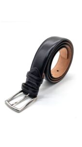 Ceinture cuir noir glacé