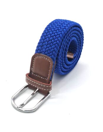 Ceinture tressée bleu roi