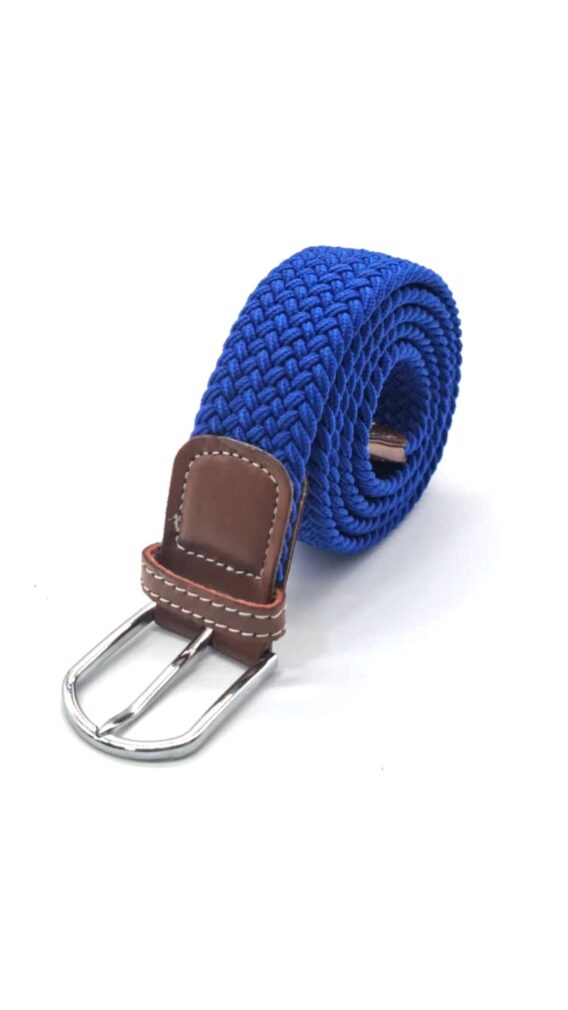 Ceinture tressée bleu roi